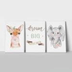Σετ Τριπτυχος Πινακας σε καμβά DREAM BIG LITTLE ONE