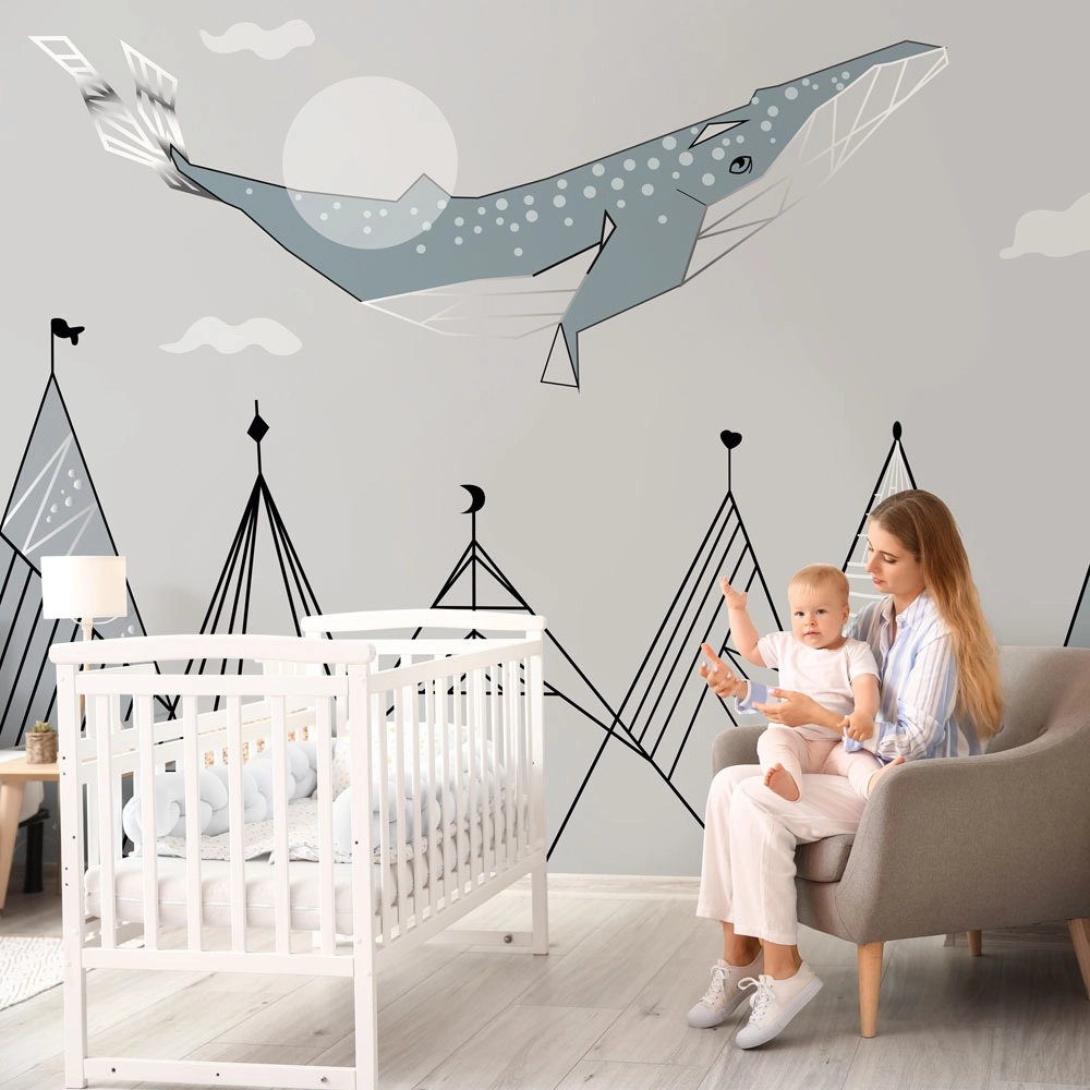 Αυτοκόλλητη Ταπετσαρία τοίχου FLYING WHALE