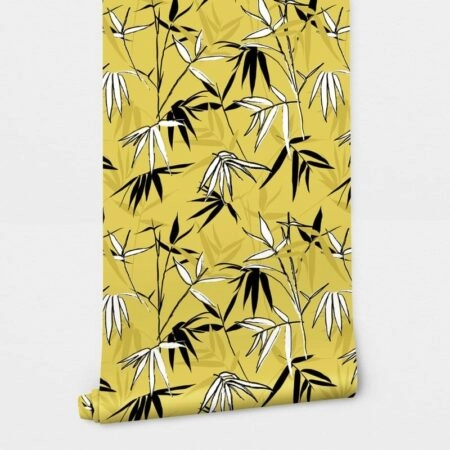 Αυτοκόλλητη Ταπετσαρία τοίχου HAND DRAWN BAMBOO LEAVES - Tropical Sticky 2