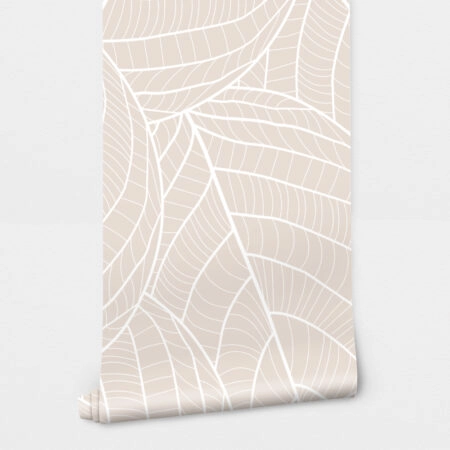 Αυτοκόλλητη Ταπετσαρία τοίχου LINE LEAVES PATTERN - Floral - Λουλουδια Sticky 2
