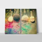 Σετ Δίπτυχος Πινακας σε καμβά MAKEUP BRUSHES