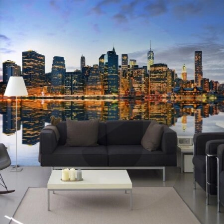 Αυτοκόλλητη Ταπετσαρία τοίχου MANHATTAN REFLECTION - Χάρτες - Πόλεις Sticky 1