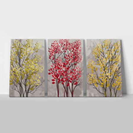 Σετ Τριπτυχος Πινακας σε καμβά MODERN ABSTRACT TREES - Εργα Τεχνης Sticky 2