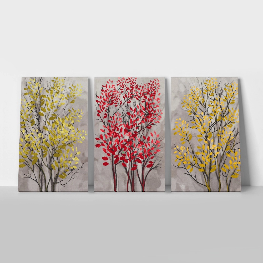 Σετ Τριπτυχος Πινακας σε καμβά MODERN ABSTRACT TREES