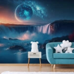 Αυτοκόλλητη Ταπετσαρία τοίχου NIGHT WATERFALL