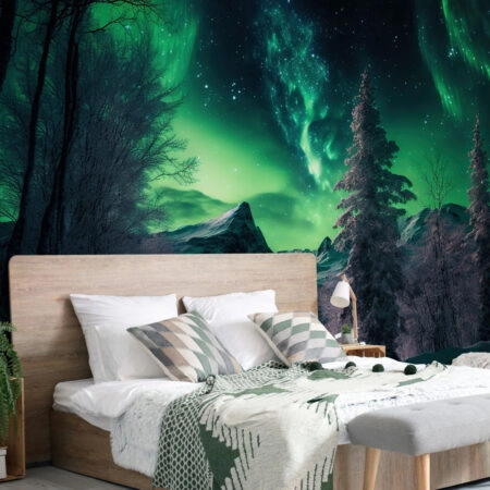 Αυτοκόλλητη Ταπετσαρία τοίχου NORTHERN LIGHTS FOREST
