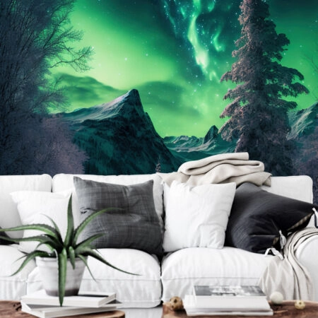 Αυτοκόλλητη Ταπετσαρία τοίχου NORTHERN LIGHTS FOREST - Τοπία Sticky 1