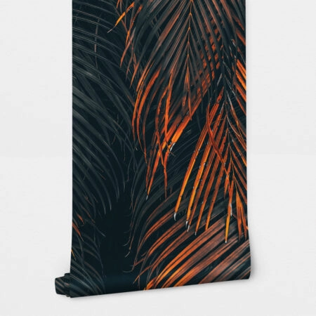 Αυτοκόλλητη Ταπετσαρία τοίχου ORANGE AND BLACK PALM - Tropical Sticky 2