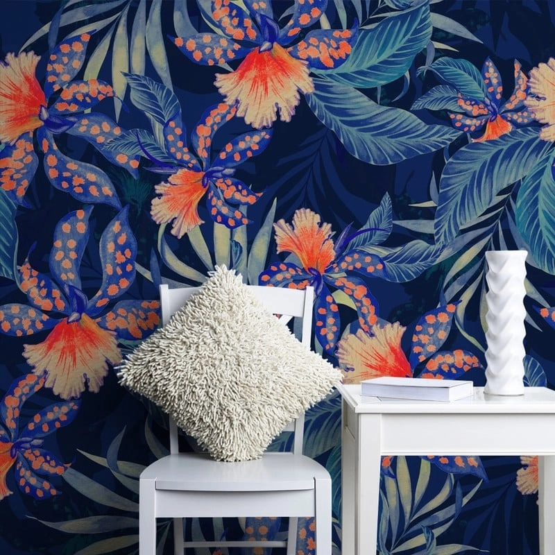 Αυτοκόλλητη Ταπετσαρία τοίχου ORCHIDS AND PALMS