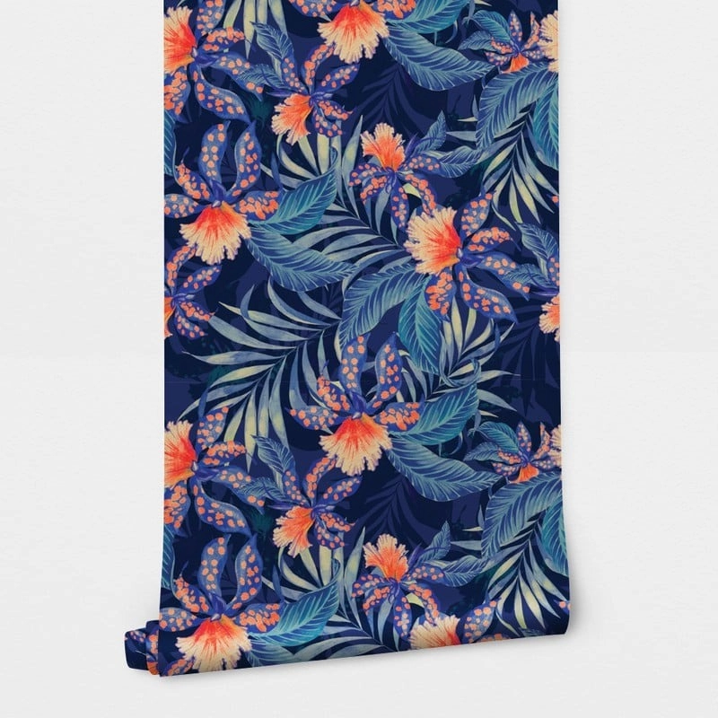 Αυτοκόλλητη Ταπετσαρία τοίχου ORCHIDS AND PALMS