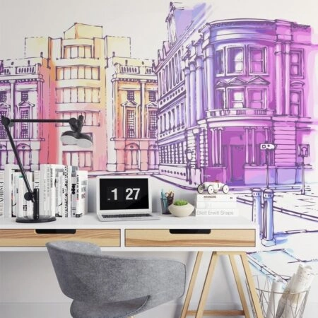 Αυτοκόλλητη Ταπετσαρία τοίχου PASTEL CITY - Χάρτες - Πόλεις Sticky 1