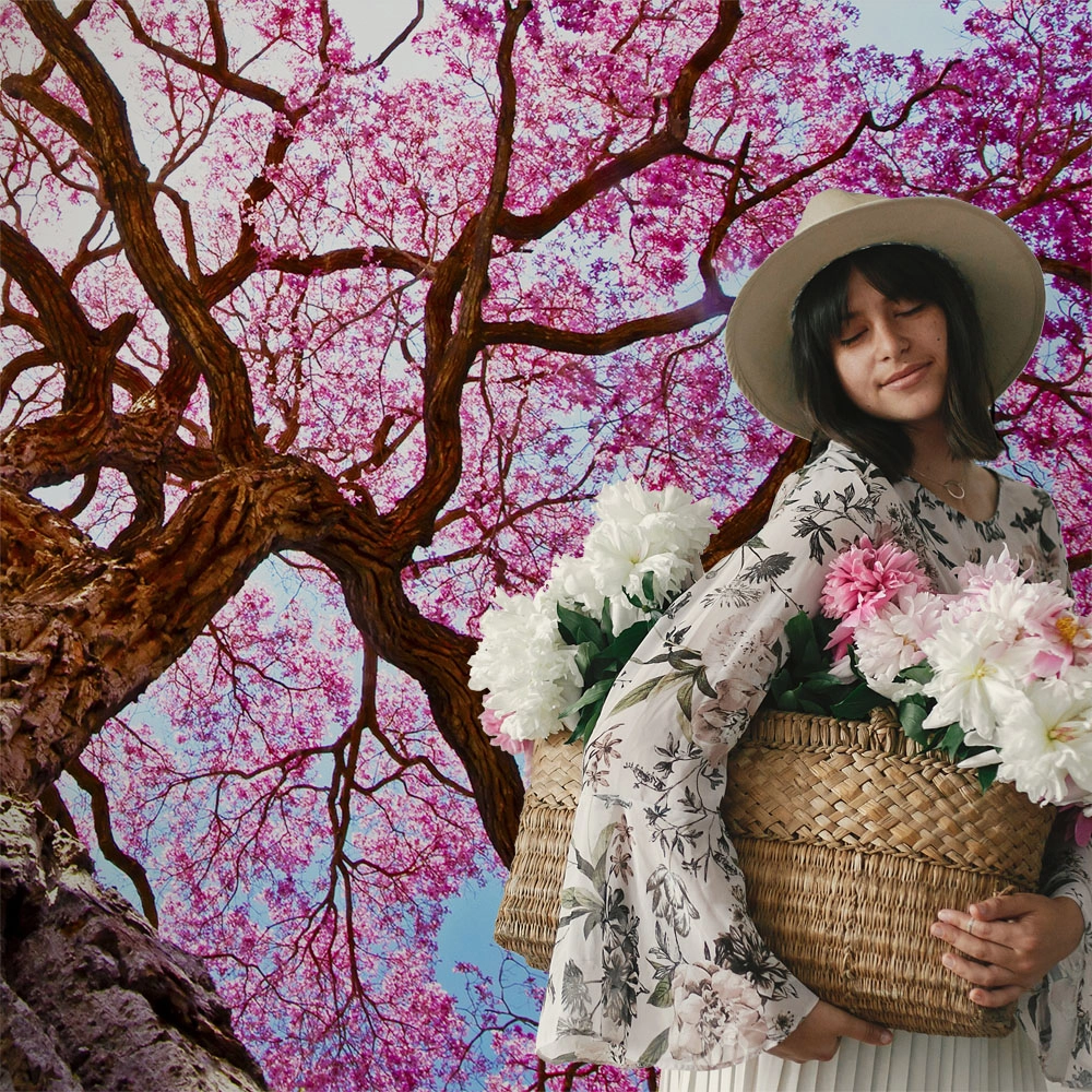 Αυτοκόλλητη Ταπετσαρία τοίχου PINK TREE