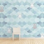 Αυτοκόλλητη Ταπετσαρία τοίχου RABBIT POP BLUE