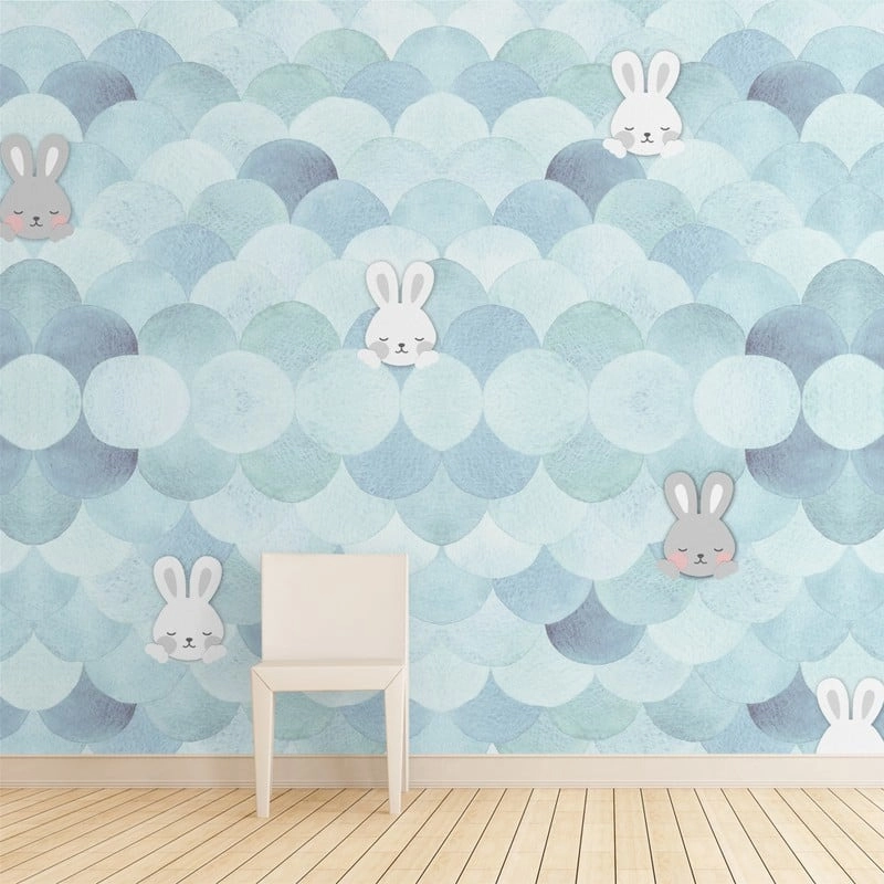 Αυτοκόλλητη Ταπετσαρία τοίχου RABBIT POP BLUE