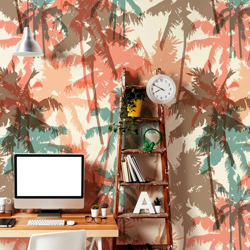 Αυτοκόλλητη Ταπετσαρία τοίχου RETRO PALM TREES