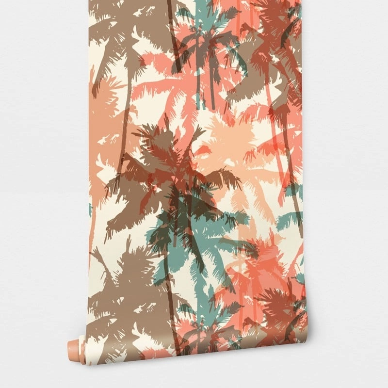 Αυτοκόλλητη Ταπετσαρία τοίχου RETRO PALM TREES
