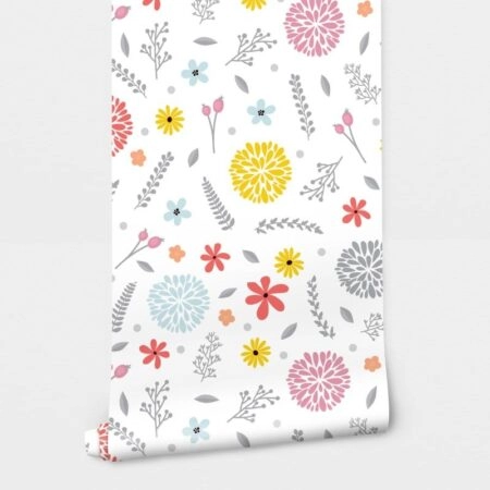 Αυτοκόλλητη Ταπετσαρία τοίχου SPRING FLOWERS PATTERN - Μοτίβα Sticky 1