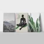 Σετ Τριπτυχος Πινακας σε καμβά SUBTLE GREEN