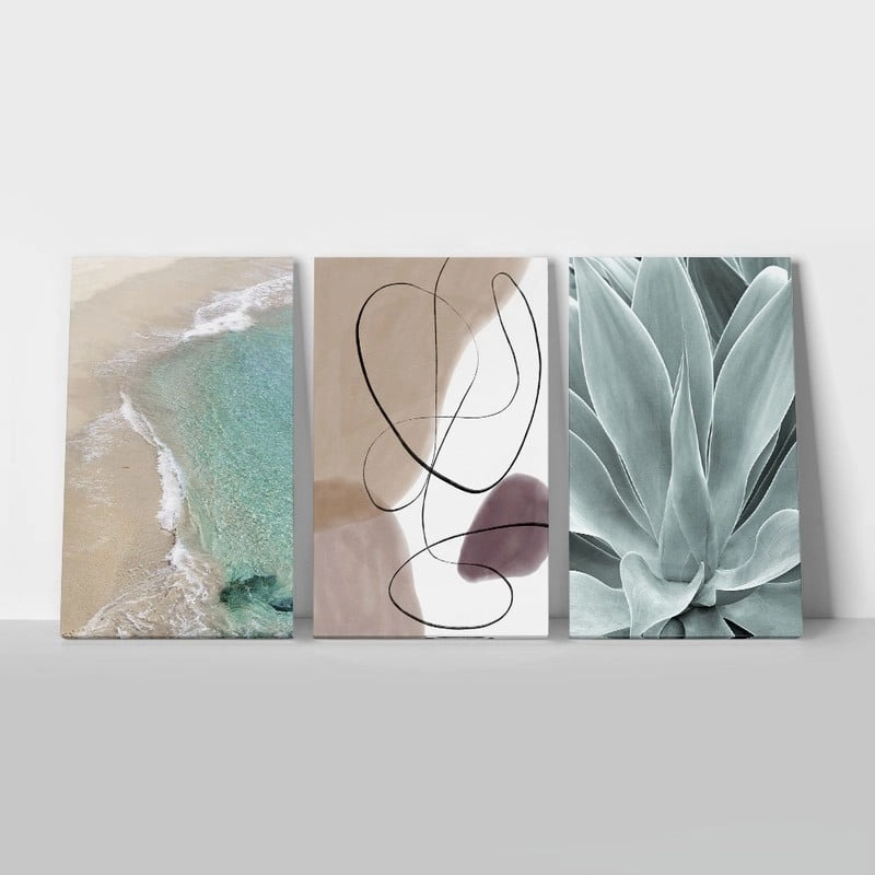 Σετ Τριπτυχος Πινακας σε καμβά TRANQUIL LINES