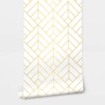 Αυτοκόλλητη Ταπετσαρία τοίχου WHITE GOLD ART DECO DIAMOND