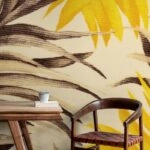 Αυτοκόλλητη Ταπετσαρία τοίχου YELLOW AND BROWN PALM LEAVES