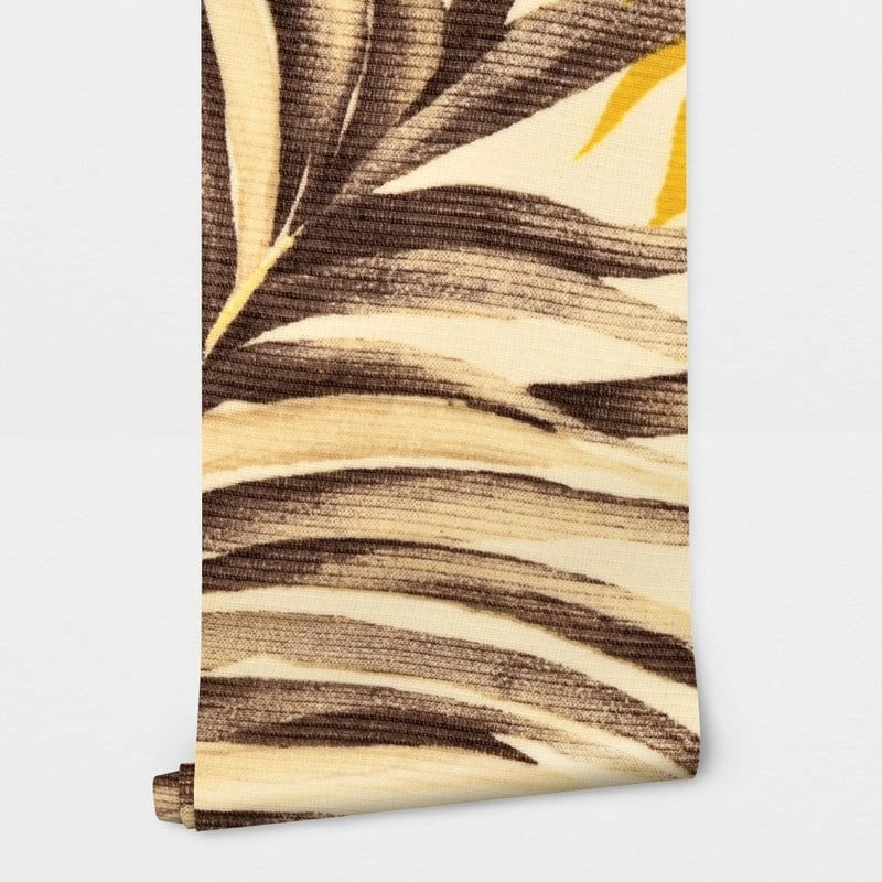 Αυτοκόλλητη Ταπετσαρία τοίχου YELLOW AND BROWN PALM LEAVES