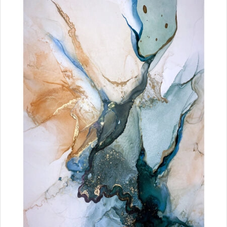 Πόστερ ABSTRACT BLUE AND GOLD - Abstract - Αφηρημένα Sticky 2