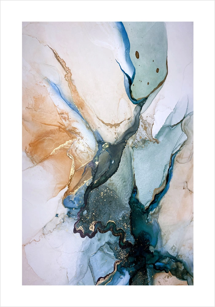 Πόστερ ABSTRACT BLUE AND GOLD
