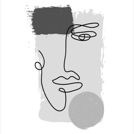 Πόστερ ABSTRACT FACE SHAPE - Lineart Sticky 2