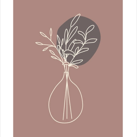 Πόστερ ABSTRACT FLORAL BOTANICAL ART - Lineart Sticky 2
