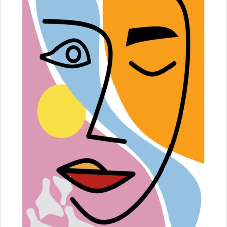 Πόστερ ABSTRACT LINE WOMAN FACE - Lineart Sticky 2