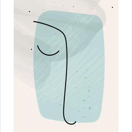Πόστερ ABSTRACT PASTEL FACE - Lineart Sticky 2