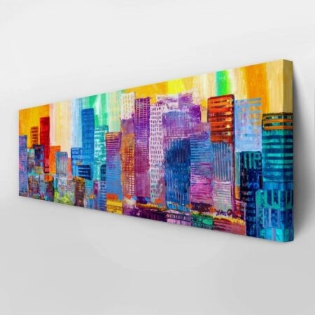 Πίνακας Πανοραμικός ABSTRACT PAINTING OF URBAN SKYSCRAPERS - Πολεις και Αρχιτεκτονικη Sticky 3