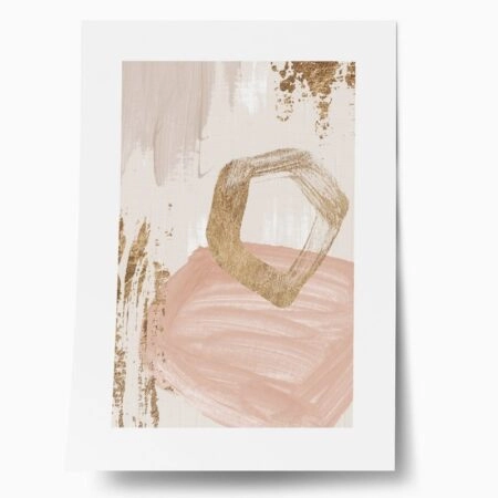 Πόστερ ACRYLIC PAINT GOLD AND PINK - Abstract - Αφηρημένα Sticky 1