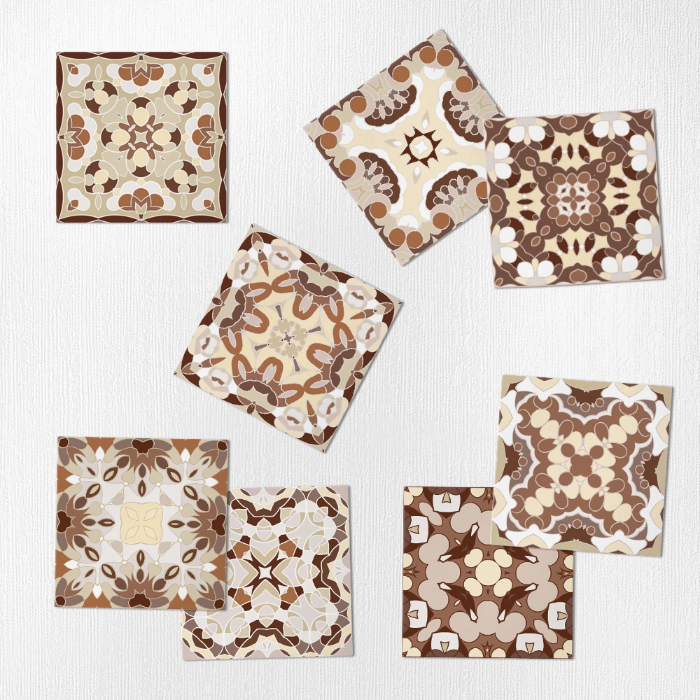 Αυτοκόλλητα Πλακάκια BROWN CLASSIC SET 8 τμχ