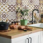 Αυτοκόλλητα Πλακάκια BROWN AND DARK YELLOW CLASSIC SET 8 τμχ