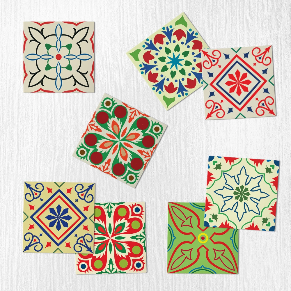 Αυτοκόλλητα Πλακάκια COLORFUL CLASSIC SET 8 τμχ