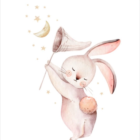 Πόστερ CUTE RABBIT WITH STARS - Παιδικά Sticky 2