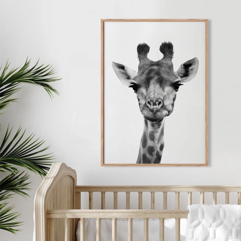Πόστερ GIRAFFE CLOSEUP BW