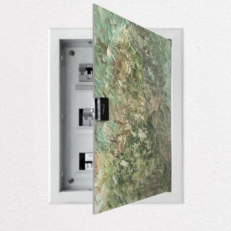 Aυτοκόλλητο ηλεκτρολογικού πίνακα GREEN ABSTRACT PALETTE KNIFE - Αυτοκολλητα για ηλεκτρολογικούς πίνακες Sticky 1