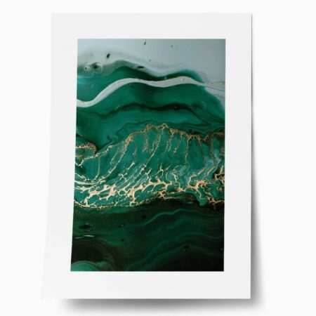 Πόστερ GREEN ACRYLIC WAVES - Abstract - Αφηρημένα Sticky 1