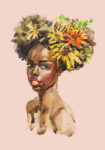 Πόστερ LADY PAINTING WITH FLOWERS ON HEAD