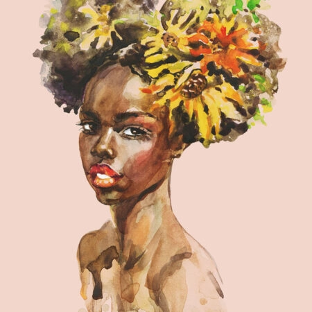 Πόστερ LADY PAINTING WITH FLOWERS ON HEAD - Πορτραιτα - Φιγουρες Sticky 2