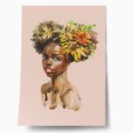 Πόστερ LADY PAINTING WITH FLOWERS ON HEAD