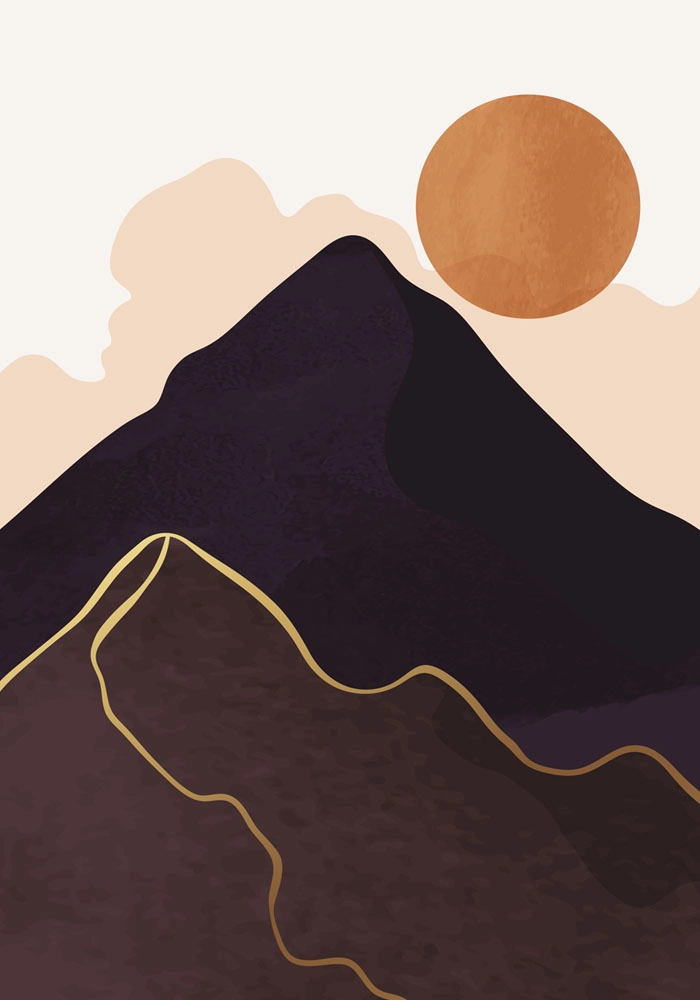 Πόστερ MINIMAL HILLS AND SUN