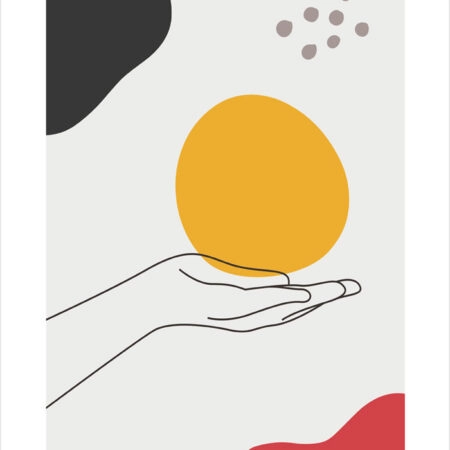 Πόστερ MINIMAL LINE ART HANDS - Abstract - Αφηρημένα Sticky 2