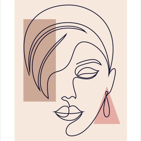 Πόστερ MINIMAL WOMAN FACE - Lineart Sticky 2