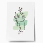 Πόστερ MINIMALISTIC WOMEN FACES WITH FLOWERS 2