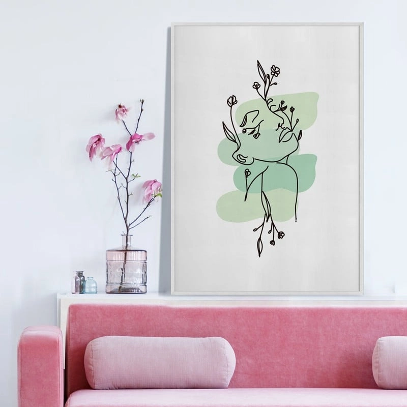 Πόστερ MINIMALISTIC WOMEN FACES WITH FLOWERS 2