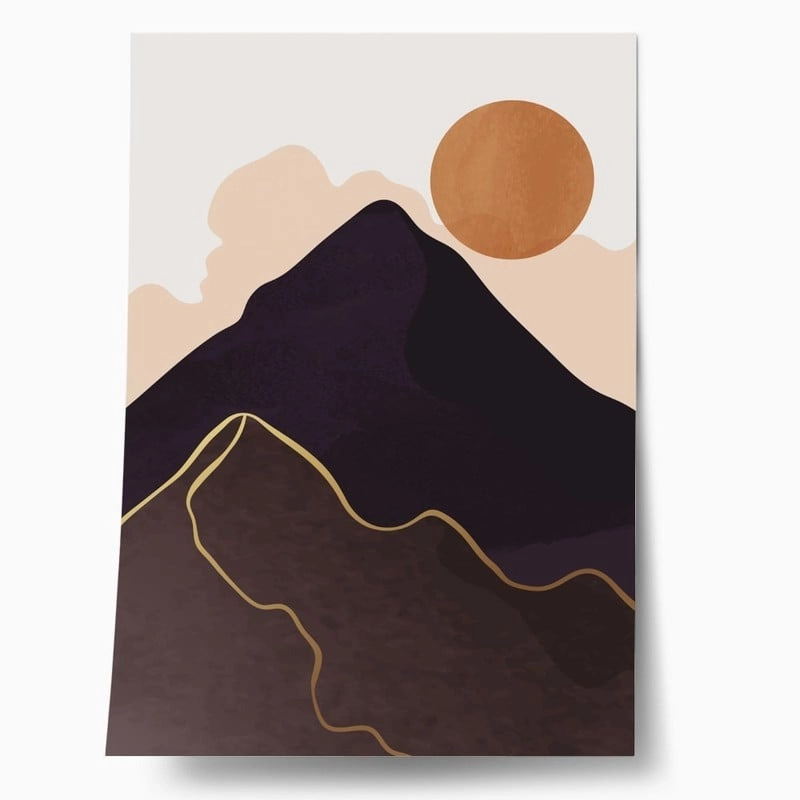 Πόστερ MINIMAL HILLS AND SUN